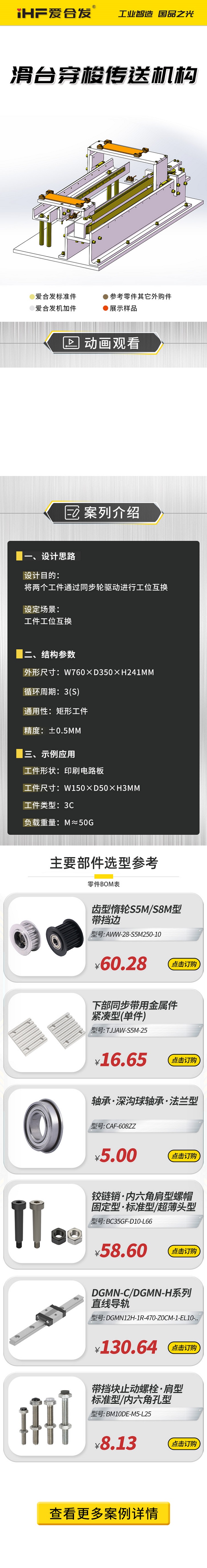 愛(ài)合發(fā)案例剖析：滑臺穿梭傳動(dòng)機構